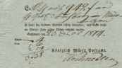 Postschein von Geislingen W 2. Postschein von Geislingen W 2.